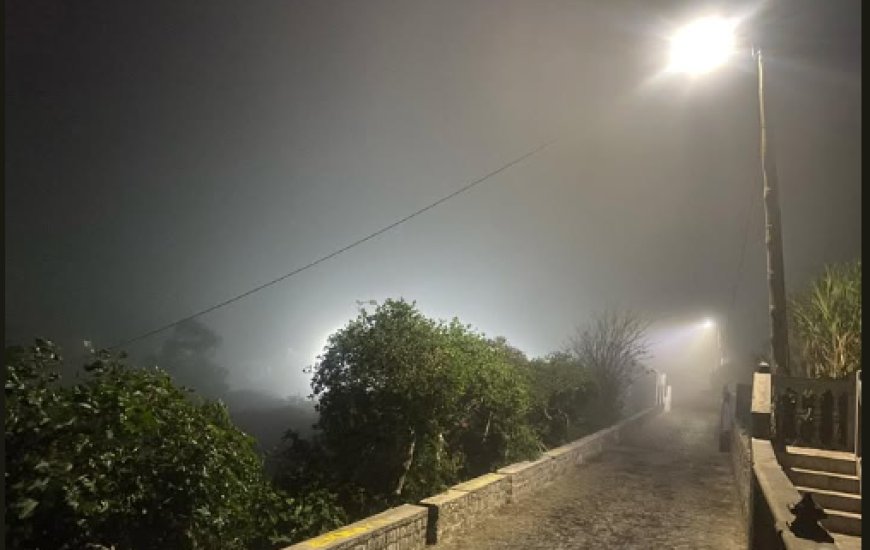 People welcome the new lighting in the town's streets